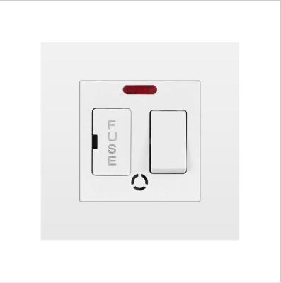 China Panel Wall Switch Flame Retardant PC 13a AC Switch Electrical Power Socket With Fuse - Buy 13a Fuse Tooth Switch for sale