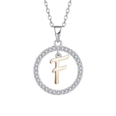 China Factory Available Wholesale 925 Silver Gold Initial Letter F FASHIONABLE Custom Made Alphabet Pendants for sale