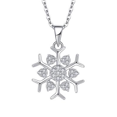 China Trendy ODM Snowflake OEM Jewelry S925 Sterling 925 Sterling Silver Wholesale Women Trendy Pendant Zircon Diary Custom Designs Accepted for sale