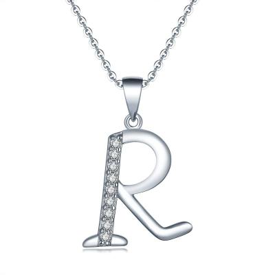 China Fashion Yihong Hot Sale 925 Sterling Silver 26 Letter A-Z Initial Pendant Necklace With CZ Diamond for sale