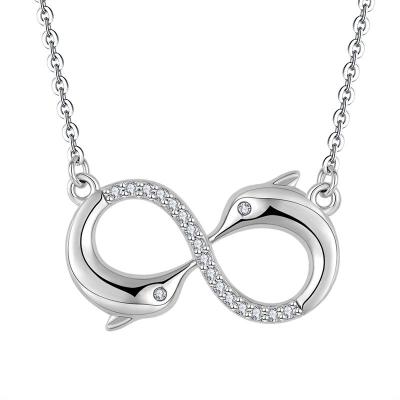 China Fashion Solid 925 Silver Dolphin Wrap Infinity Symbol Earring Bracelet Necklace for sale