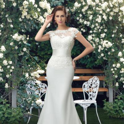 China New Long Wedding Dress Midwaist Dream Breathable 2022 Slimming Sleeveless Electric Garland Sheer Gorgeous Wedding Dress for sale