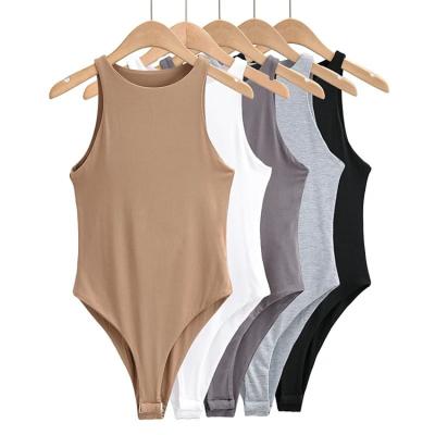 China American Round Body Round Trimmer Breathable Stretch Neck Double Sleeveless Women's Summer One-Piece Skinny One-Piece Vest for sale