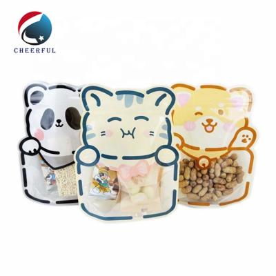 China Private Label Moisture Proof Holder Up Pouch With Clear Window Smell Proof Shape Edible Packaging Custom Bag With Zip Lock for sale