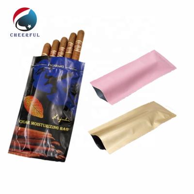 China Recyclable Custom Printing Blunt Paper Cigar Roll Holder Blunt Wraps Smoking Cigar Humidity Bags for sale