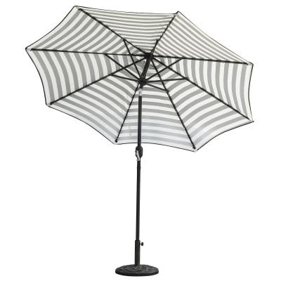 China Modern High End Aluminum Fabric Polyester Fabric Commercial Sun Umbrella Round Pole Waterproof Aluminum Umbrella for sale