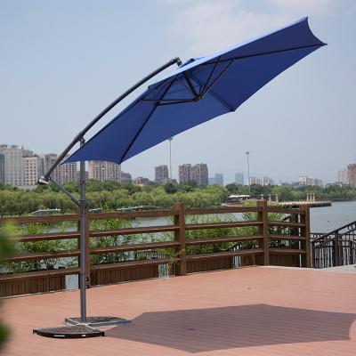 China Wholesale Modern 3.5M Restaurant Outdoor Metal Seaside Sunshade Aluminum Banana Hanging Side Umbrella for sale