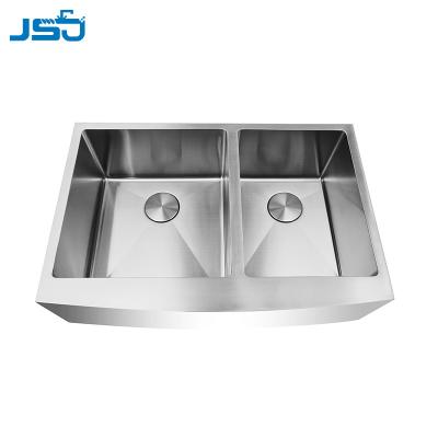 China Without Double Faucet Kitchen Commercial Country Style Stainless Steel Bowl Apron Outdoor Sink For Handmade for sale