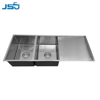 China Without Faucet Customized Multi Sink Nano Black Handmade Stainless Steel Double Kitchen For Outdoor for sale