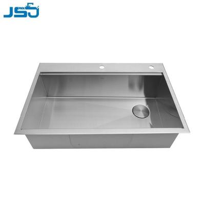 China Without Faucet Commercial Single Bowl Kitchen Sinks Large Stainless Steel Handmade Workstations Sink for sale