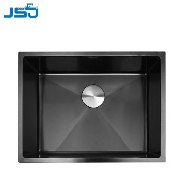 China Without Faucet Luxury Handmade Stainless Brushed Black Sink Under Mount Kitchen Nano Sink for sale