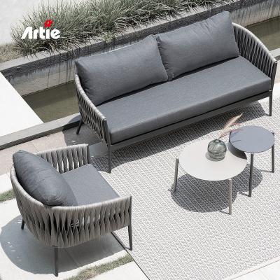 China Durable Artie Modern Outdoor Sofa Side Table Garden Furniture Aluminum Square Coffee Table for sale