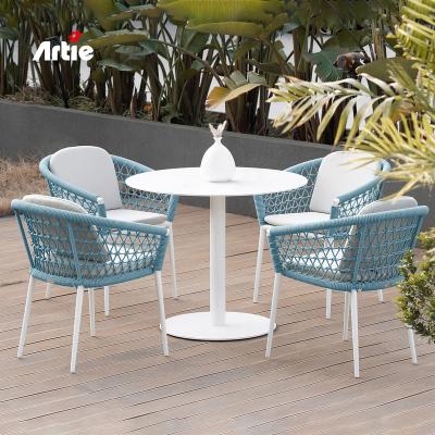 China Outdoor Leisure Terrance Restaurant Weather Furniture Artie Waterproof Outdoor Patio Furniture Woven Rope Garden Dining Chair for sale