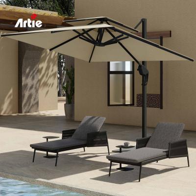 China Artie Luxury Portable Outdoor Hotel Pool Aluminum Beach Sun Lounger Portable Furniture for sale