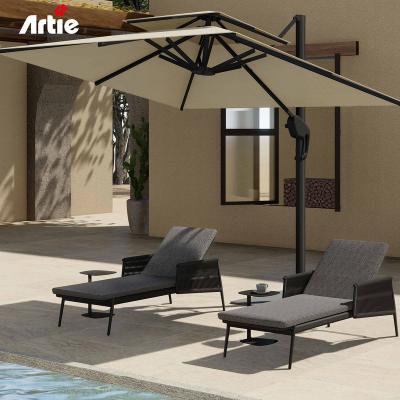 China Artie Outdoor Sun Lounger Aluminum Frame Hotel Chaise Lounge Pool Furniture Sun Sofa for sale