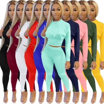 China QUICK DRY Polyester Round Neck Sets For Women Two Piece Set Wholesale Tracksuit Ladies 2022 for sale