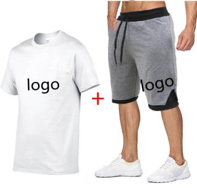 China Wholesale 2022 summer QUICK DRY high quality 2 piece 100% cotton men short set workout set shorts for sale