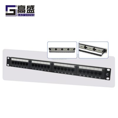 China Networking Network UTP 24 Amp Port Fiber Optic Cat 6 Patch Panel for sale