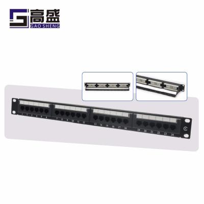 China Professional best quality cat7 Cat6 Cat5e 24 ports RJ45 telecommunication patch panel manufacturer for sale