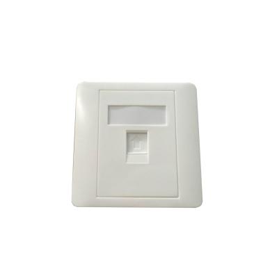 China Telecommunication Type 86 Wall Plate With 1 Port Keystone Jack In White Export 86 x 86 Type Network China Faceplate for sale