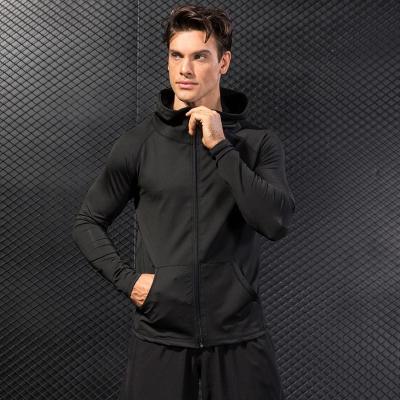 China Men's plus size autumn and winter running fitness causal jackets hooded windproof quick-drying for sale