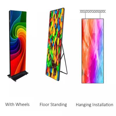 China Changeable Vertical Stand LED Poster Display For Digital Signage Electronic Advertising for sale