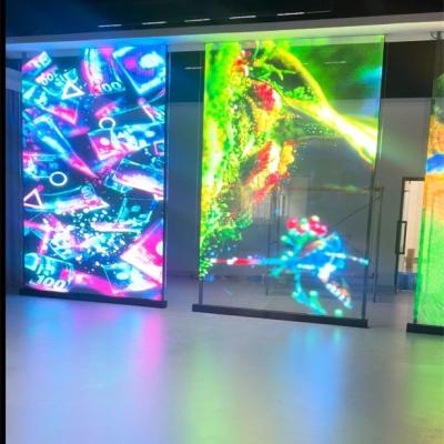 China Ecrã de cristal LED de filme LED transparente flexível personalizado para publicidade à venda