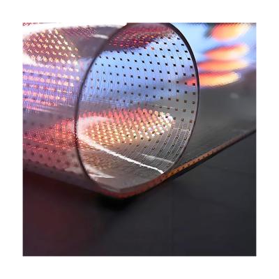 China Transparent Led-Bildschirm Flexible Led Film Kristallbildschirm auf Einkaufszentren Fenster Glas Klebstoff LED Werbepanel zu verkaufen