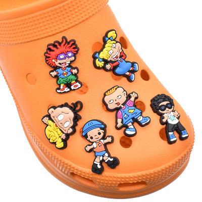 China Durable And Soft Character Rugrats In Pairs Shoe Charms Funny Boy Girls Charms Clogs Shoes Sandals Decorations Bracelet Accessories for sale