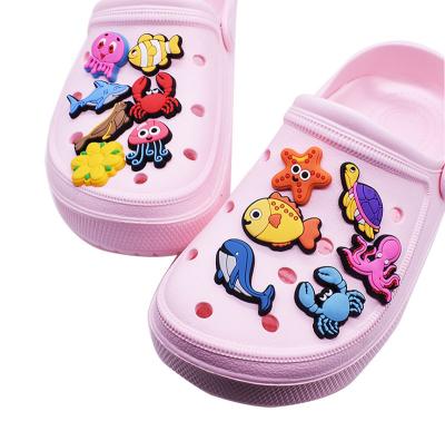 China Wholesale Cheap Durable And Soft Shoe Charms Sea Animal Croc Shoe Decoration Wristband Accessories Birthday Gifts For Kids for sale