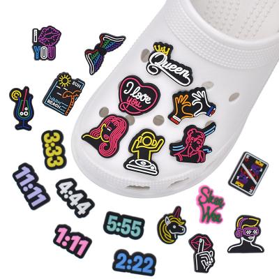 China Colorful Durable And Soft Character Weather Number Shoe Charms For Croc Shoes Charms Shoe Decorations for sale