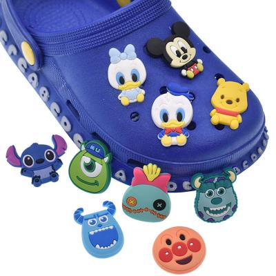 China Wholesale Cheap Durable And Soft PVC Shoe Charms Cute Monster College Croc Shoe Decoration Wristband Accessories Birthday Gifts Gift for sale