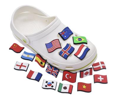 China Durable And Soft USA Flag Shoe Charms Mexican Character Mexican Canada Puerto Rico Flags Shoe Decoration Wristband Accessories for sale