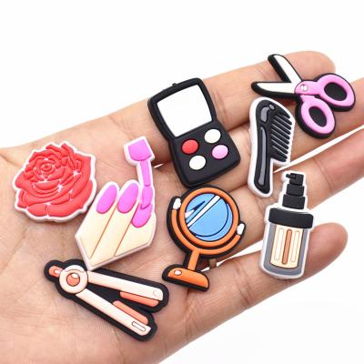 China Durable Soft Wholesale Cheap Shoe Charms Lipstick Cosmetics Croc Shoe Decoration Bracelet Accessories Fitting Birthday Gifts for sale