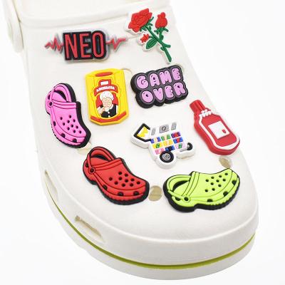 China Durable And Soft New Arrival Luxurious PVC Shoe Charms Character Cartoon Croc Shoe Decoration Wristband Accessories Birthday Gifts Gift for sale