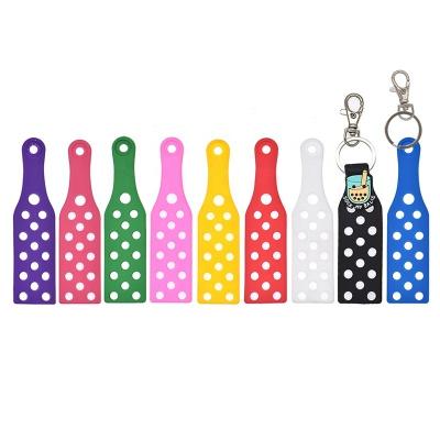 China Durable Accessories PVC Keychains Croc Charms Key Ring Without Shoe Charms Croc Key Chain With Hole for sale