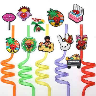 China New Viable Bad Straw Bunny Straw Spooky Charm Cover Drinking Spooky Charms For Party Bar Cute Props for sale