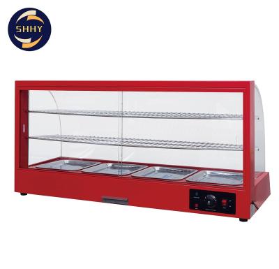 China Factory Direct Wholesale 1200*460*600 Curved Commercial 3 Layer Stainless Steel Glass Showcase Vertical Heater for sale