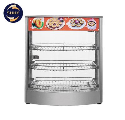 China 450*450*520 Hot Food Bread Snack Chicken Pizza Equipment Warmer Display Cabinet for sale