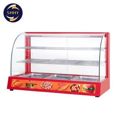 China Factory Direct Wholesale Curved Holding Cabinet Heated Holding Food Warmer Trolley Holding Cabinet Display Cabinet 950*460*600 for sale