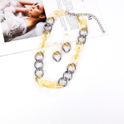 China 2021 Wholesale Wholesale Metal Acrylic Necklace Chain China Supplies Romantic Jewelry Sets For Women for sale