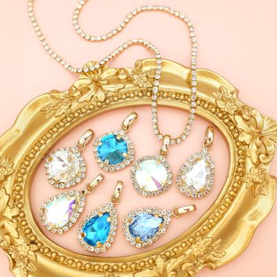 China CLASSIC Jewelry Sets Wholesale Square Diamond Necklace Natural Stone Necklaces Women Paror Plated Chain Necklace 2021 for sale