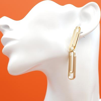 China FASHIONABLE Hot Selling Abstract Geometric Drop Earring Vintage Paper Clip Earrings for sale