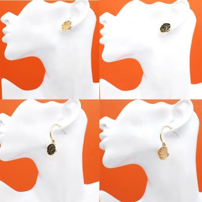 China Fashionable wholesale custom made earrings women C shape gold hoop earrings open circles simple round circle rhinestone earrings shape jewelry for sale