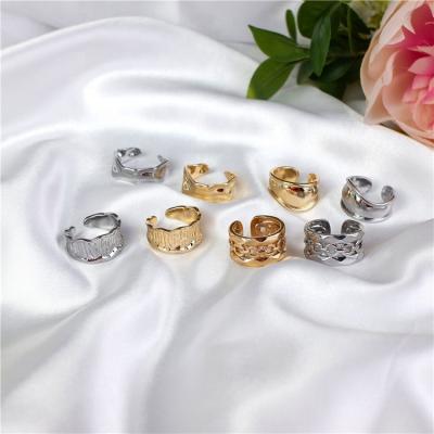 China Trendy Trendy Trendy Ins Design Ring Cool Adjustable Gold Plated Ring Female And Male Name Rings 2021 Misses Jewelry for sale