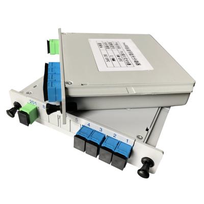 China Nework/Telecommunications/CATV PLC Splitter With SC Adapter LGX Box Cassette Card Inserting Fiber Optic Type for sale