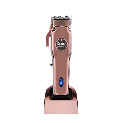 China Hotel Kemei KM-9350 Electric Weakener Rechargeable LCD Display Hair Clippe Hair Trimmer with Filling Base Barber Scissors Set Professional for sale