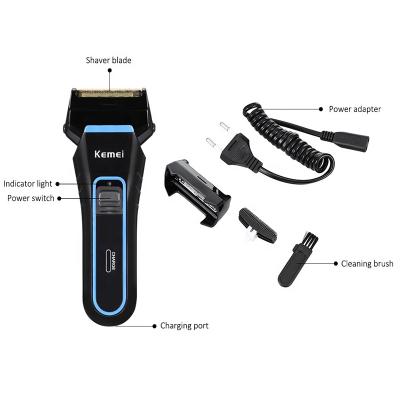 China Kemei-2016 Single Blade Professional Electric Men Shaving Machine Dual Blade Beard Shaver Rechargeable Portable Trimmer Head Shaver for sale