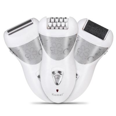 China Body Kemei KM-505 Multi-Function 3 In 1 Electric Ladies Hair Remover Shaver European Foot Grinder Regulations for sale