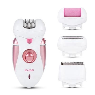 China Kemei KM-2530 4 in 1 Feet Electric Hair Epilator Rechargeable Shaver Women Care Tool Lady Epilator Hair Removal Cordless Shaver 2530 for sale